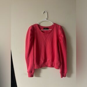 Pomander Place Pink Puff Sleeve Sweatshirt Size Small | Preppy Casual